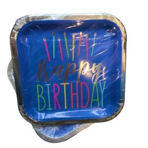 NEW 321 Party! Foil Style Birthday Party 9" Silver Plates (8 ct)